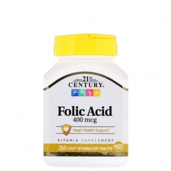 21ST Century Folic Acid 400mcg 250tk